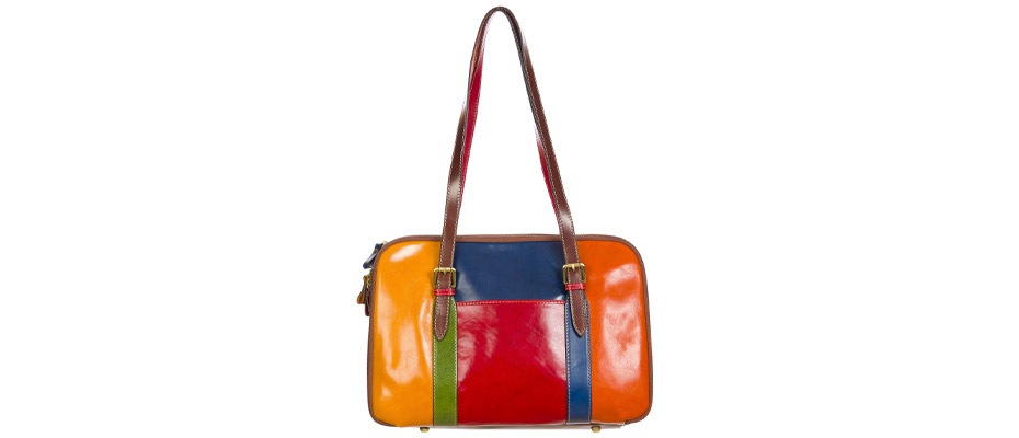 ADELAIDE : borsa donna ufficio in cuoio, colore : MULTICOLOR, SANTINI, Made in Italy